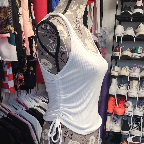 White Ribbed Tank Top - Picture 2 of 7